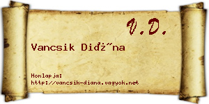 Vancsik Diána névjegykártya